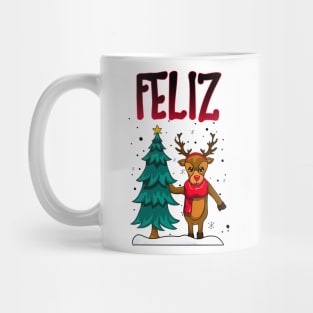 Funny Couple Matching Ugly Feliz Navidad Sweatshirts Mug